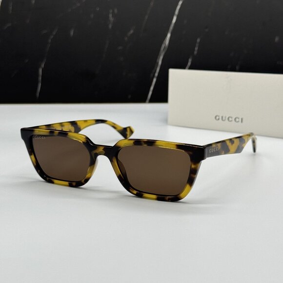 NEW GUCCI SUNGLASSES GG1539S 005 HAVANA UNISEX EYEWEAR - Picture 1 of 10